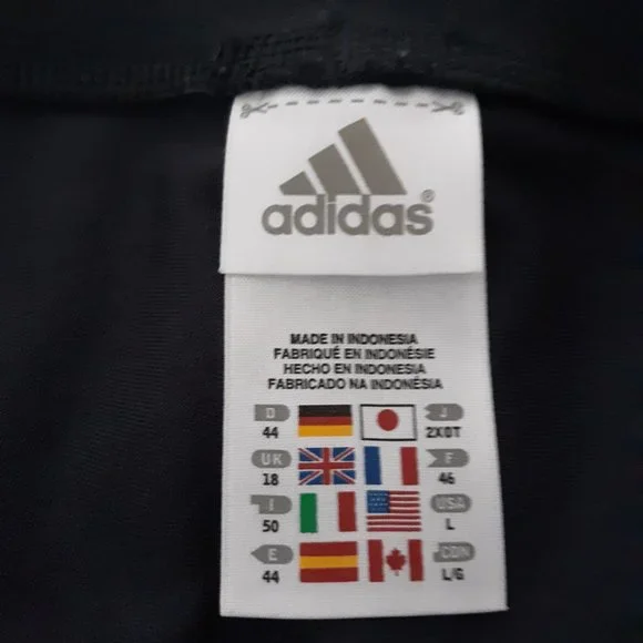 Adidas Y2K Yoga Pants Cropped Wide Leg Vintage 2010 Size Large - Picture 4 of 5